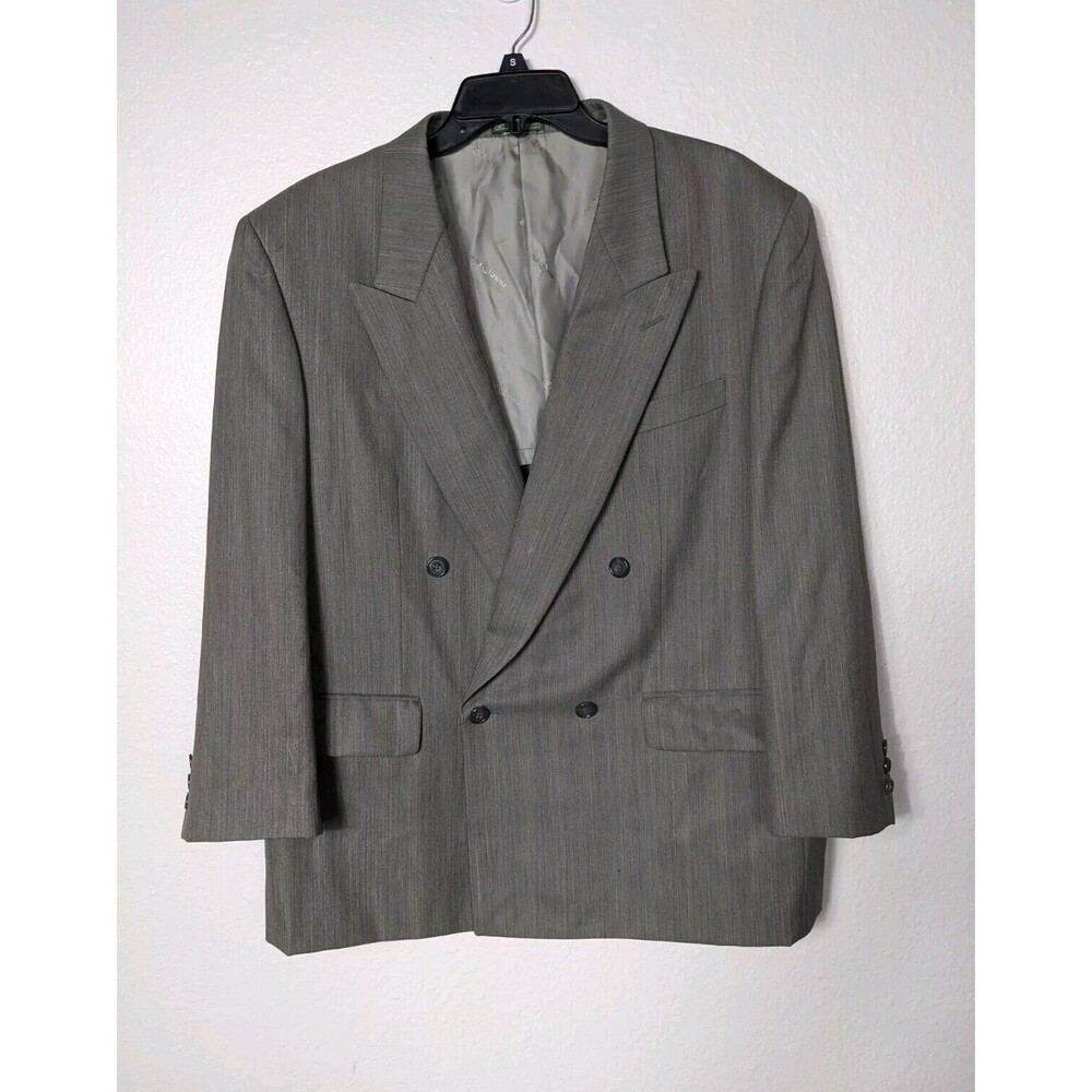 Paolo Gucci Men Sz 46 R Vintage Navy Striped Front Pockets New Wool Blazer 338